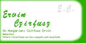 ervin czirfusz business card